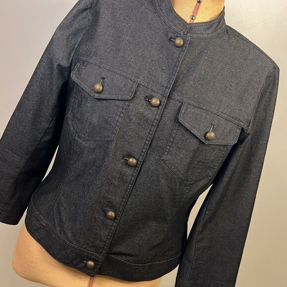 Josephine Chaus Fitted Denim Jacket - Size 10 - Picture 2 of 12